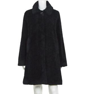 Jane Post $795 Curly Lamb Jane Coat black womens XL NWT